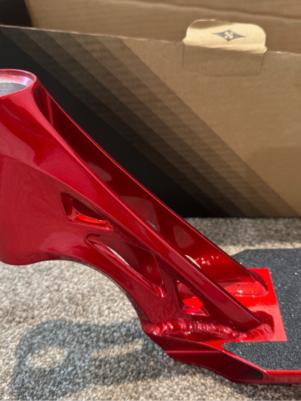 Akashi Red Metallic Scooter Deck with Grip - Picture 3 of 4